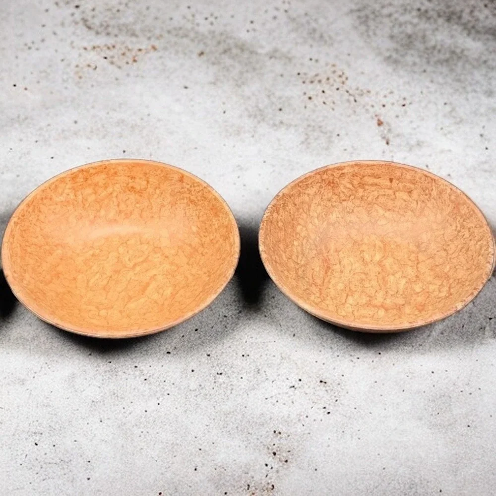 KYS-ITE‎ Melmac Burl Wood Grain Dessert Bowls Made in USA 1.5